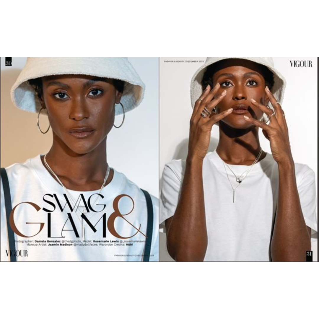 Fashion editorial swag glam portrait